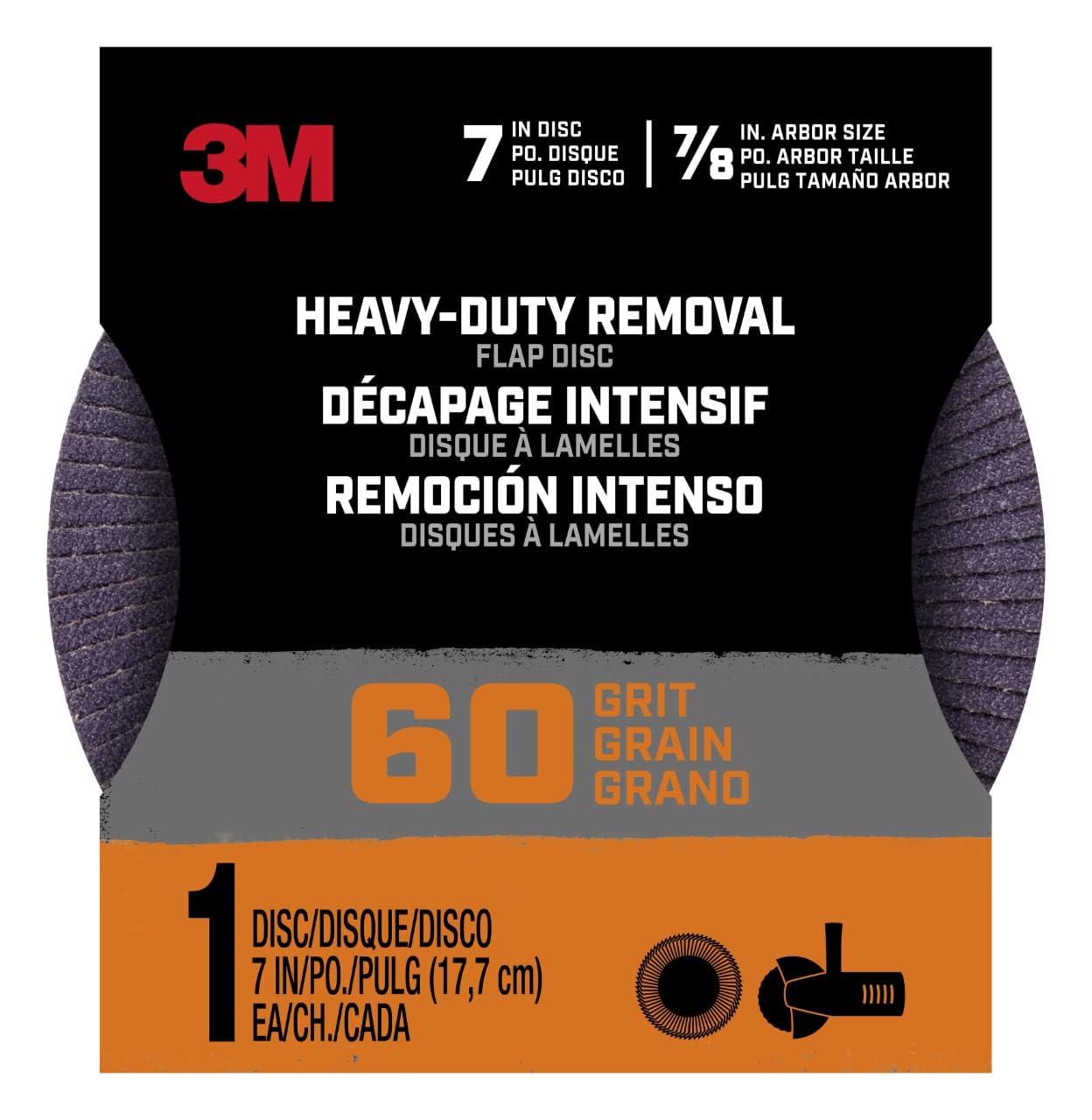 Disque flap 7in 60 grit 3M céramique violet évite la surchauffe du métal