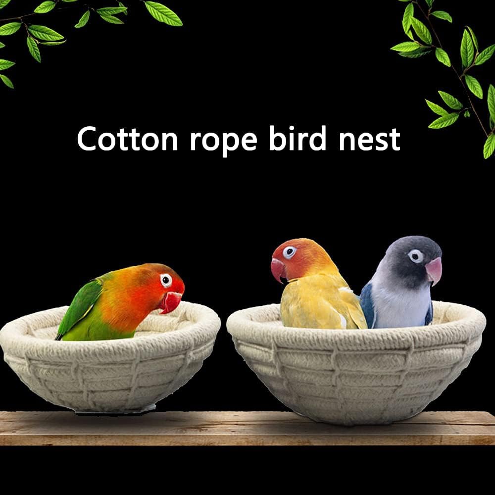 Nid Cage à Oiseaux D'Oiseau,Main Tissé Nid, Main Cage à Oiseau Fait,Nid d’Élevage de Perruche,Utilisée pour Les Petits Oiseaux Tels Que Les Pinsons,Les Perruches Ondulées,Les Canaris