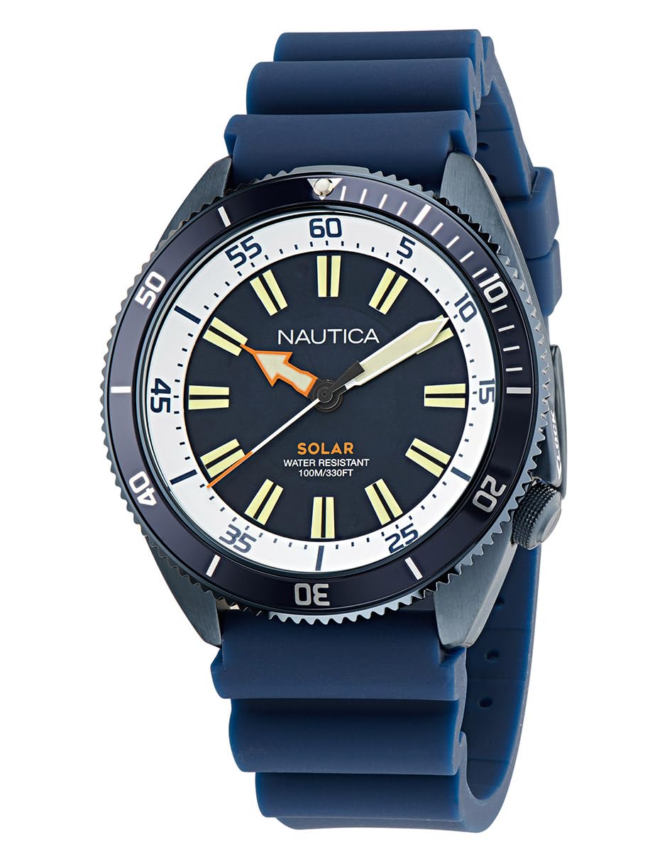 Orologio Uomo Nautica NAPNVS403 – 44mm, Cinturino In Silicone Blu, Impermeabile 100m, Vetro Minerale