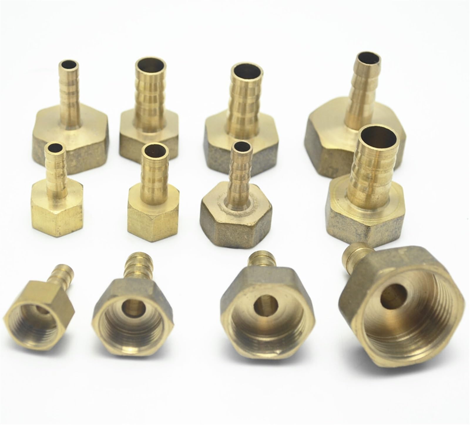 Qinlu-Brass Connector Hose Fitting Brass Hose Fitting 6mm 8mm 10mm 12mm Barb Tail 1/8