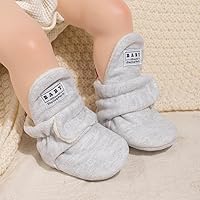 Vista 121 de Sawimlgy - Botines de algodón antideslizantes para recién nacido, con agarre, para cuna o para el invierno 010/Amarrón