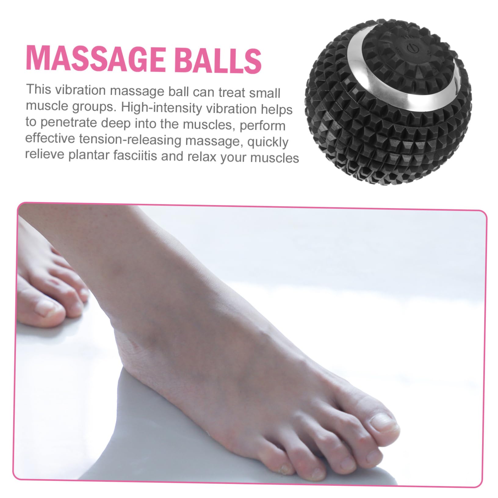 Pelota de Masaje Eléctrica para Pies y Músculos, Negro | Abs, Cuatro Configuraciones, para Camping y Viajes, Herramienta de Relajación Corporal