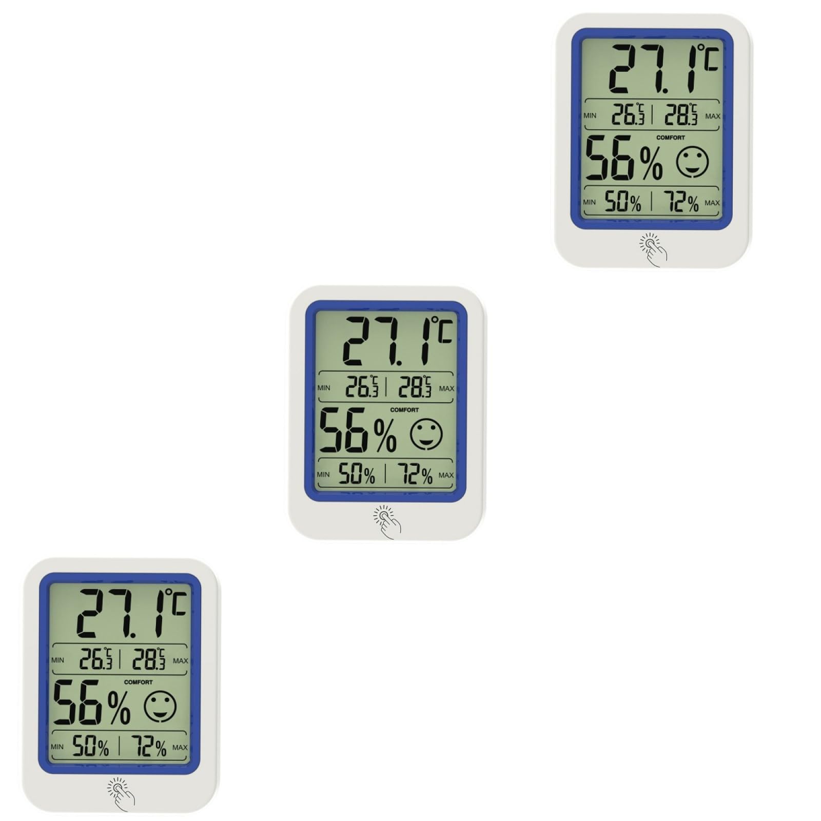 ibasenice 3 Pièces Hygromètre à température humidimètre thermomètre intérieur mesureur d'humidité de fil thermomètre hygromètre numérique mini hygrothermographe Plastique