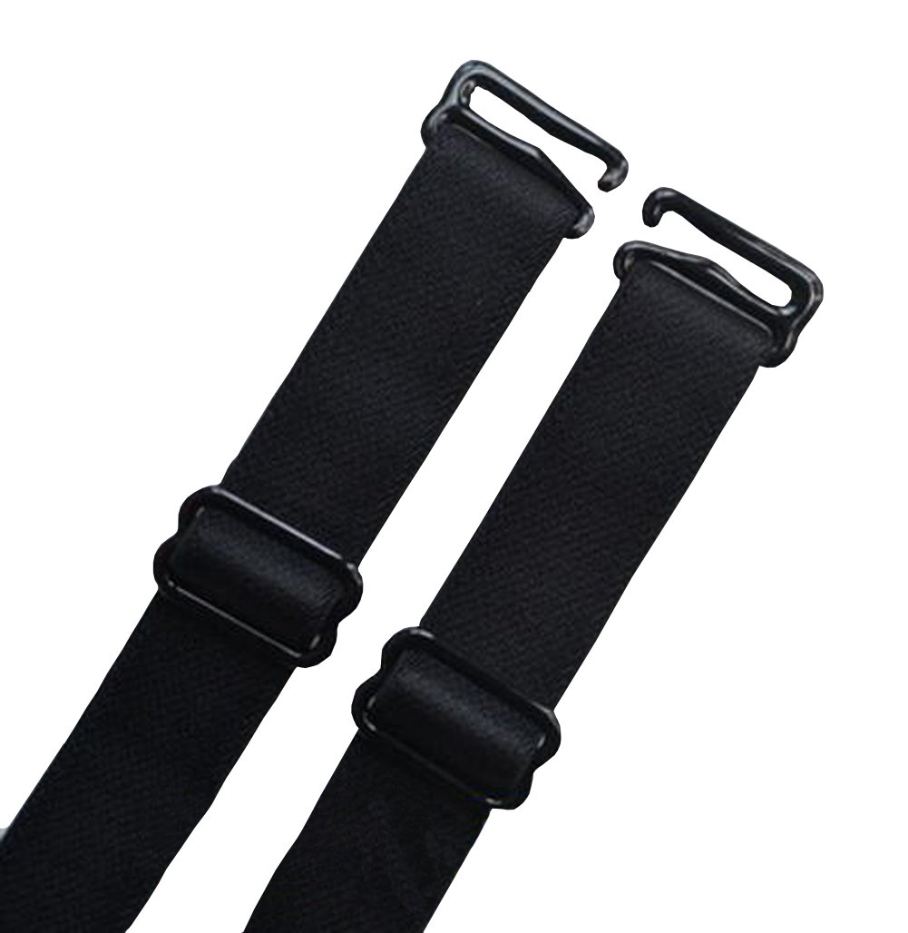 2 Pairs Black Removable Adjustable Replacement Bra Straps (1.5cm/0.59" width)