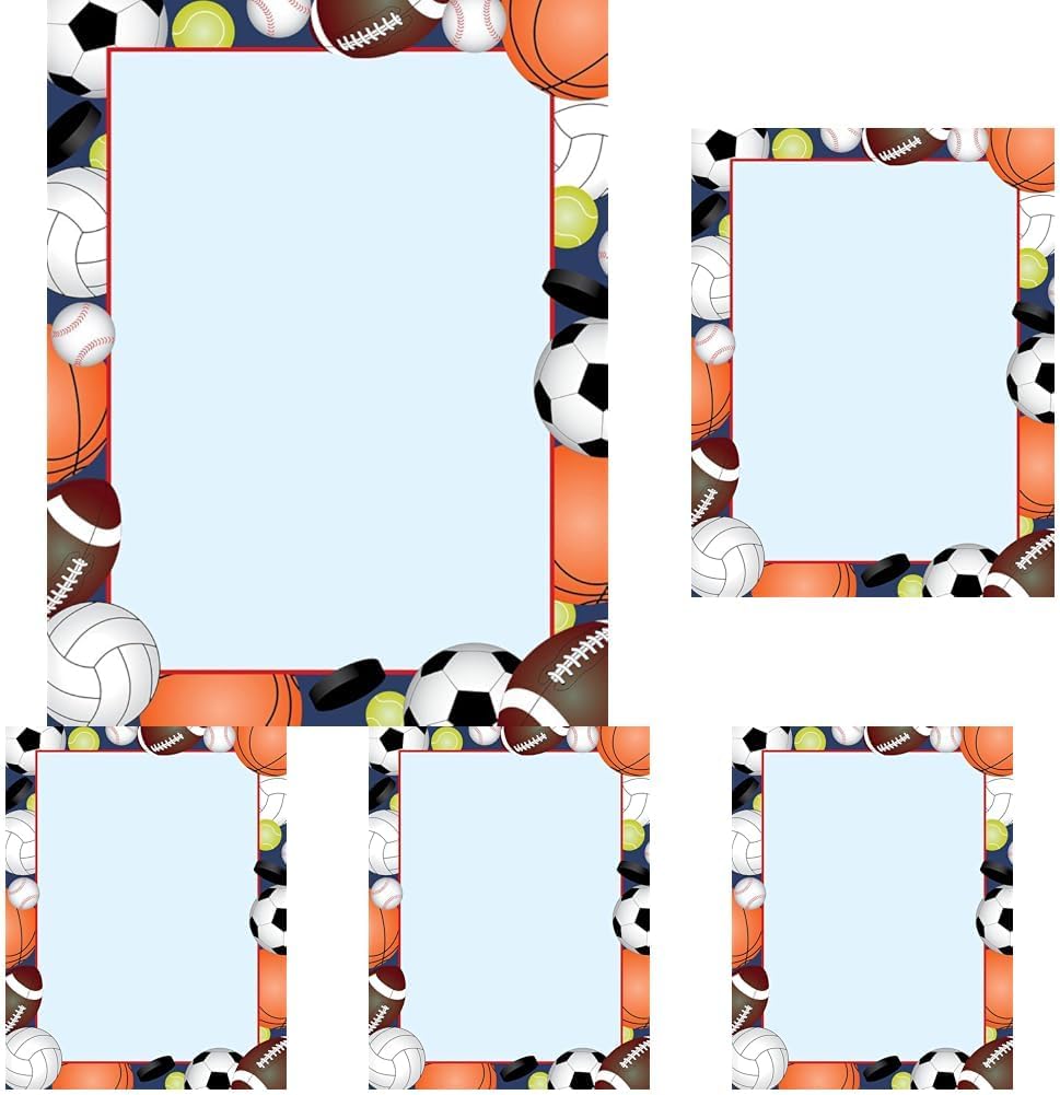 Great Papers! Team Sports Letterhead, 80 Count, 8.5"x11" (2015030) (Pack of 5)