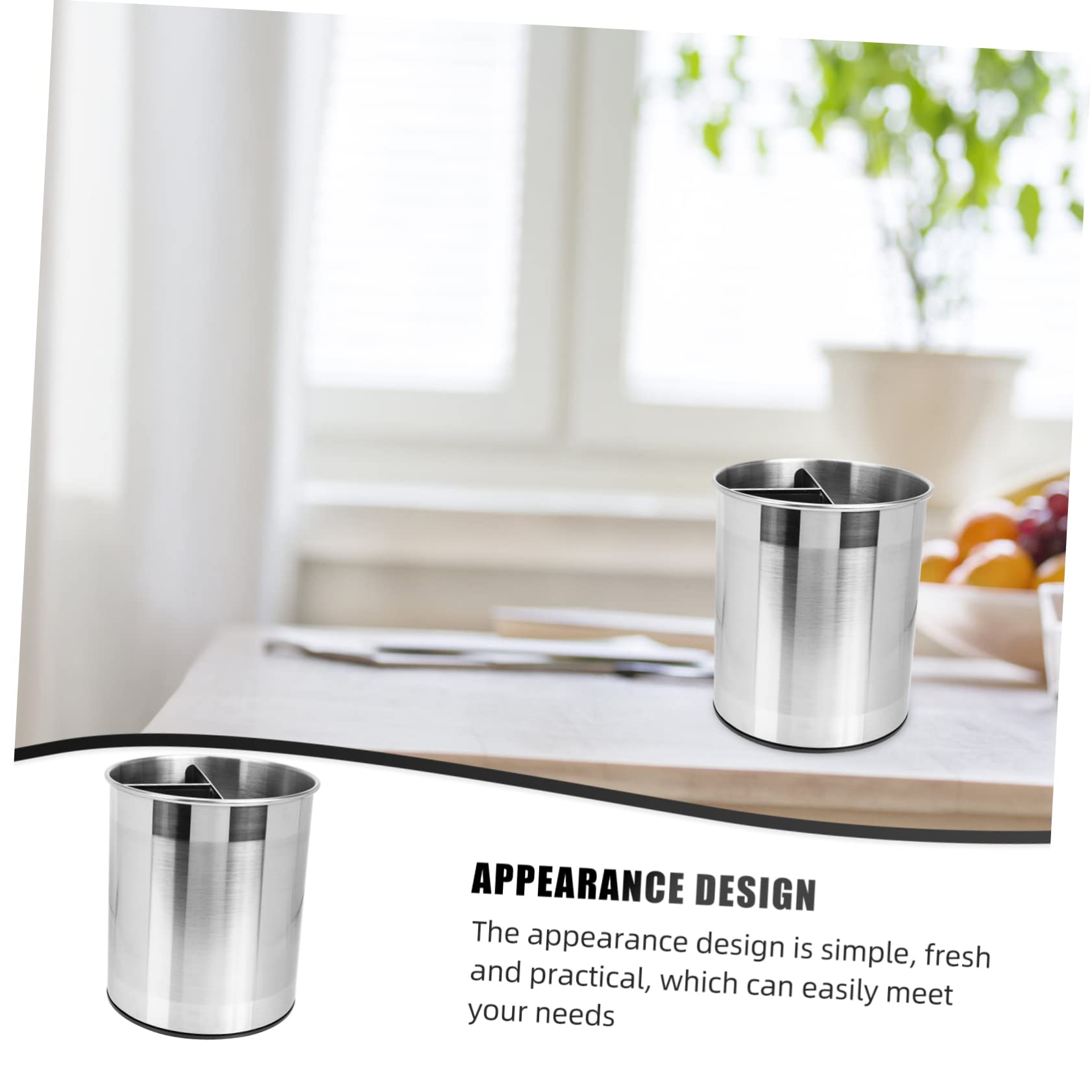 DOITOOL Support D'ustensiles de Cuisine en Acier Inoxydable Organisateur de Spatule Rotatif Seau de Rangement Multi-grilles