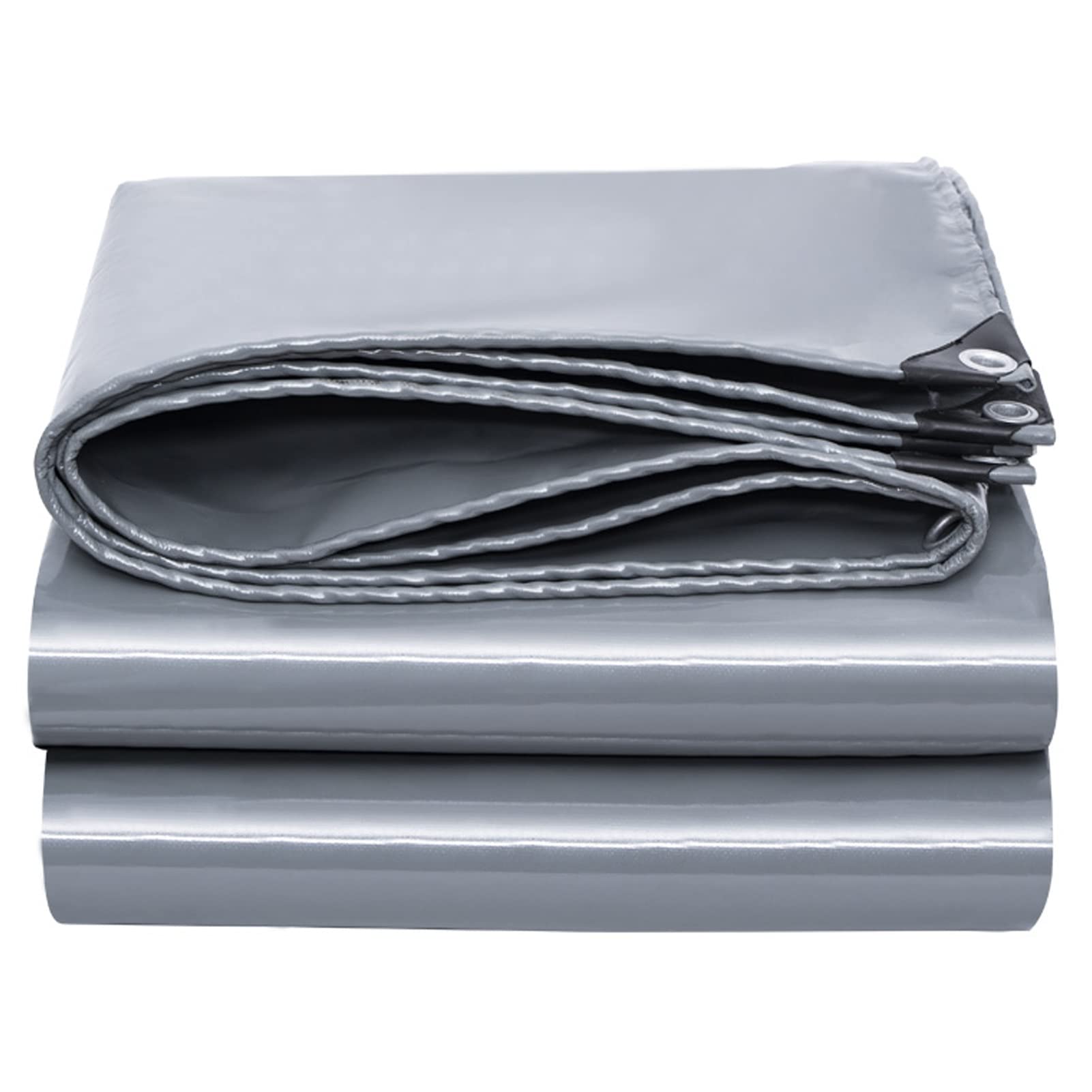 Lona Impermeable de Alta Resistencia - Gris Reforzada 420 g/m² 0,40 mm de Grosor. Cubierta para Camping, jardín y protección de Muebles. Toldo Plegable con Ojales (4x5 m).