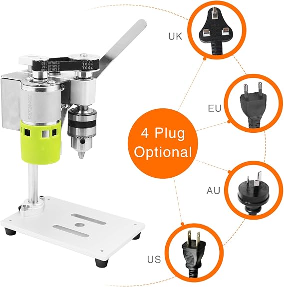 Mini Drill Press for Bench Drilling Machine Variable Speed Drilling Chuck 1.5-10mm DIY Wood Metal Electric Tools Miniature Small Bench Drill DIY Pure Aluminum Small Bench Drill High Precision