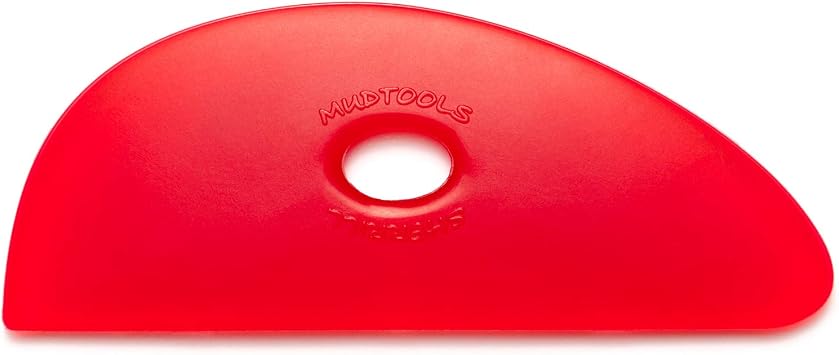 Mudtools Shape 3 Polymer Rib, Red Very Soft - 5-Inch Wide Pottery Tool
