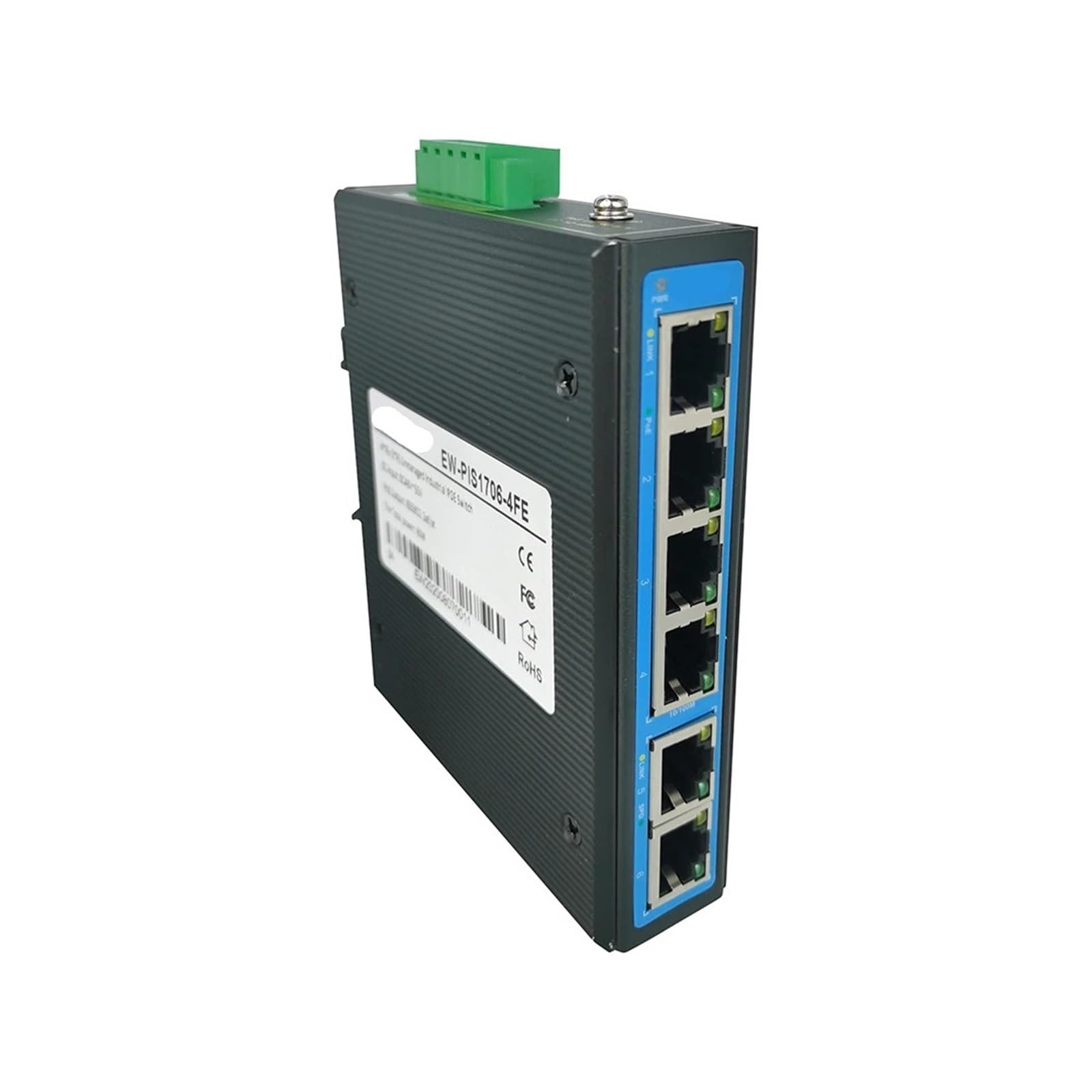 Commutateur POE industriel 6 ports avec 4 PoE et 2 RJ45 10/100M