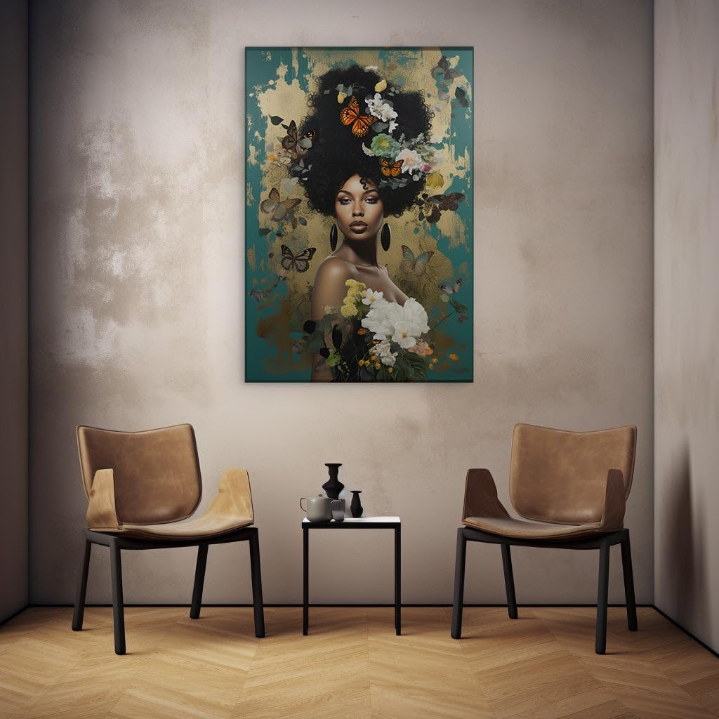 Canvas for Living room. Blossoming Elegance: A Vision of Natural Beauty in Digital Art, 27 x 18 inch Canvas Wall Art - Contemporary Masterpieces - Modern Home Decor - 69x46 cm (27x18 inch)