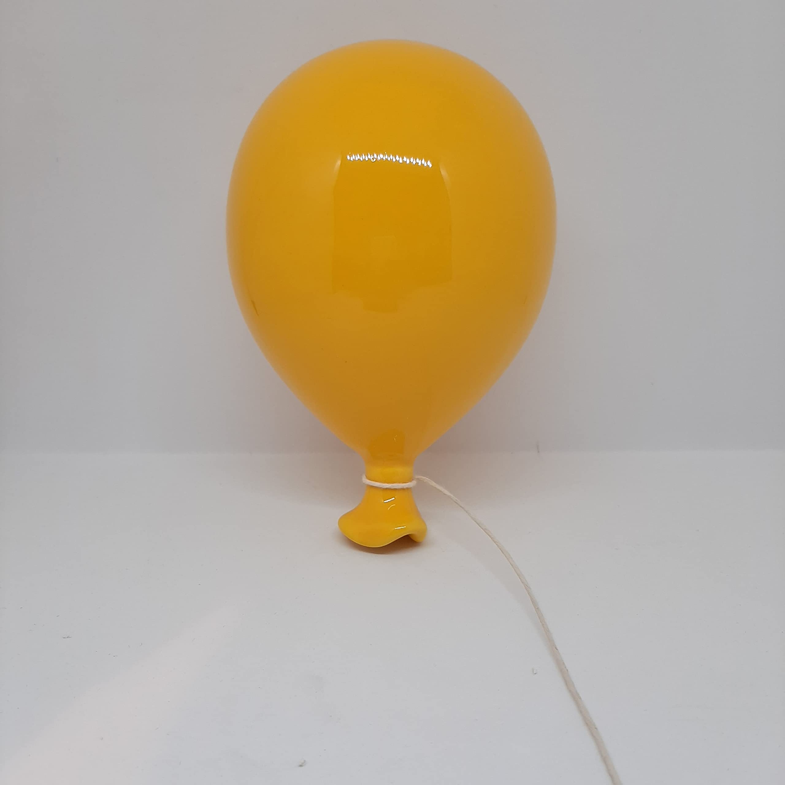 Palloncino in ceramica da appendere al muro, fatto a mano, artigianato, decorazione da parete, ideali per bomboniere (15 cm, ROSSO)