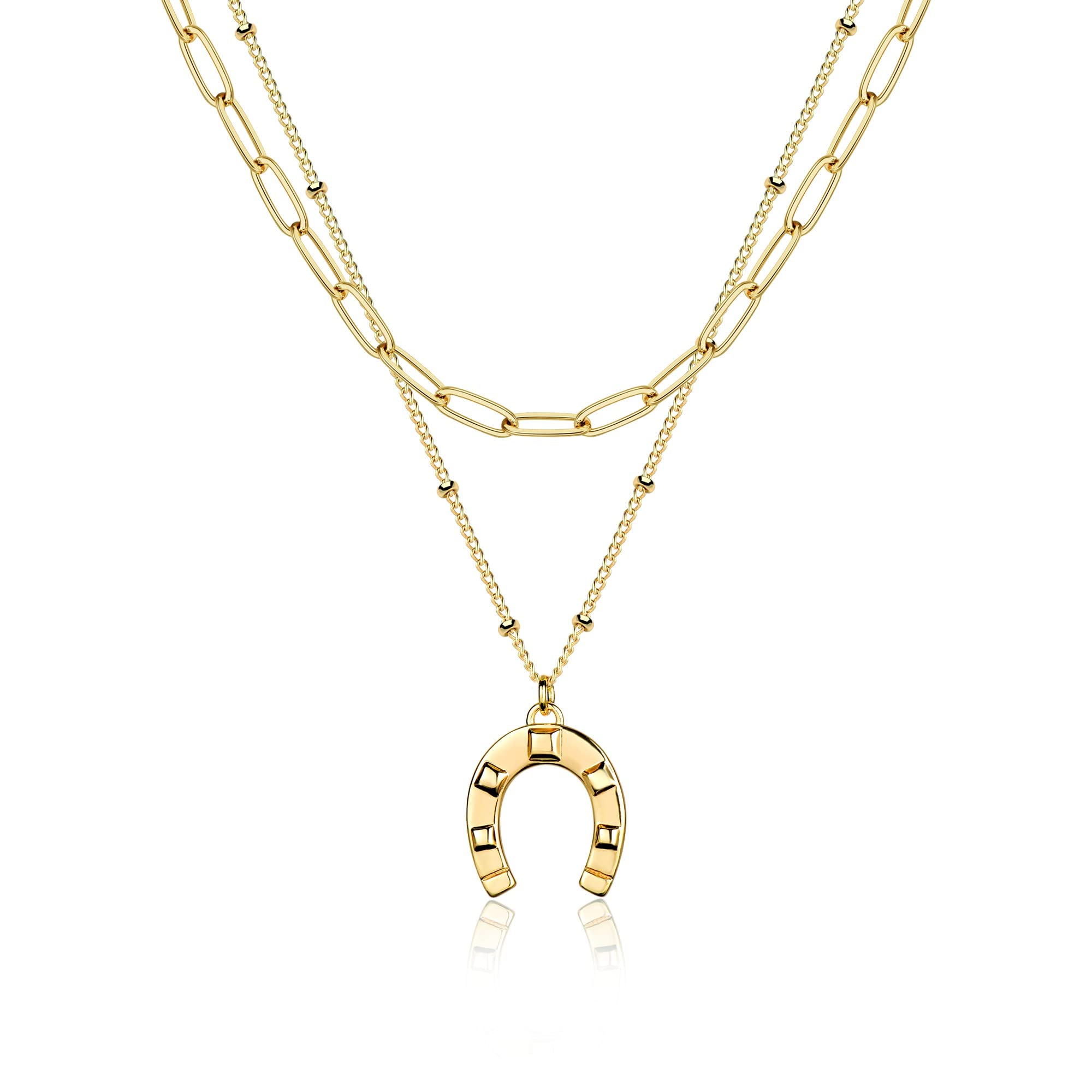 Fettero Pendant Necklace Gold Evil Eye 14K Gold Plated Dainty Chain Simple Protection Jewelry for Women