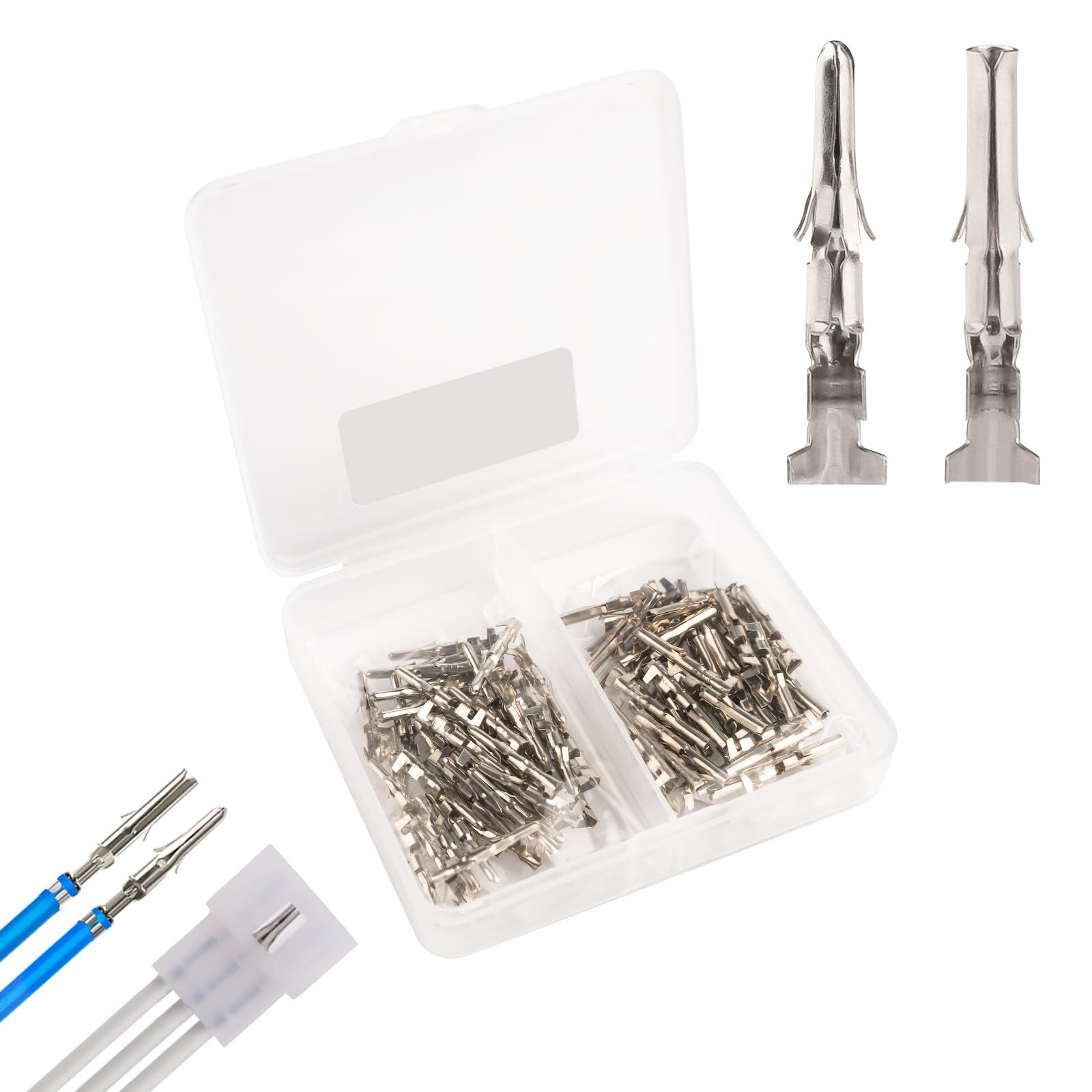 JRready 50 Pairs 1.57mm (Standard.062) Pin and Sockets 18-22 AWG, Compatible with Molex Standard.062 1560 1561 Series Male& Female Crimp Terminals, Adapt Standard.062 Connector Housing, ST6405