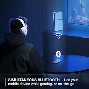SteelSeries Arctis Nova 7P Wireless Multi-Platform Gaming Headset Neodymium Magnetic Drivers 2.4GHz + Bluetooth 38Hr USB-C Battery Gen2 AI Mic PlayStation, PC, Switch, VR, Mobile - White