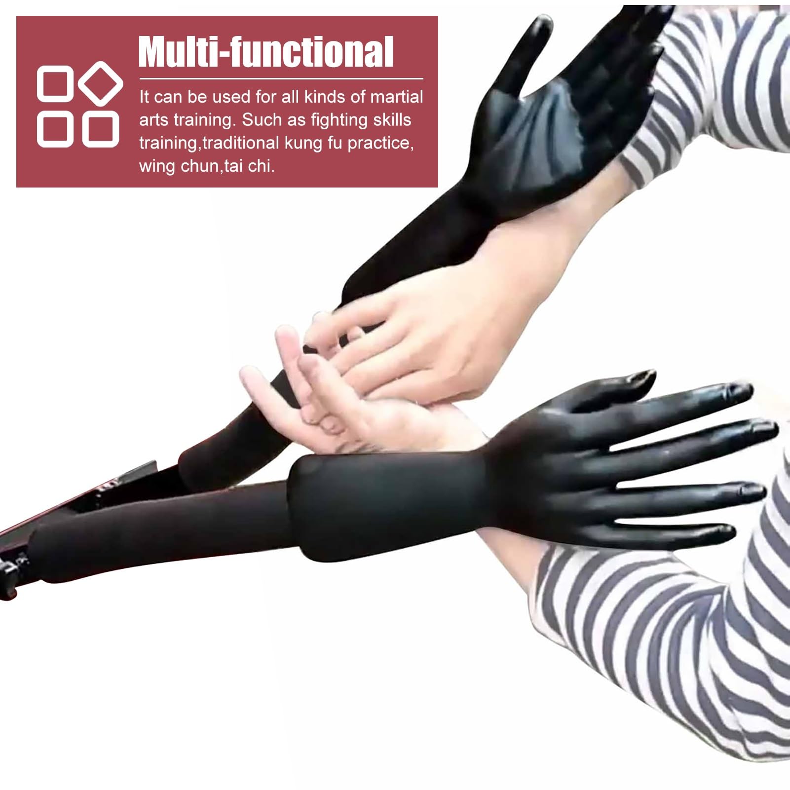 ZIMGOD Wing Chun Dummy Spring Arms Training Equipment for Sandbag/Railing, Hand Shape Martial Arts Man Pile Exercise Device, Kung Fu Practice Dummies for Tai Chi Wing Chun