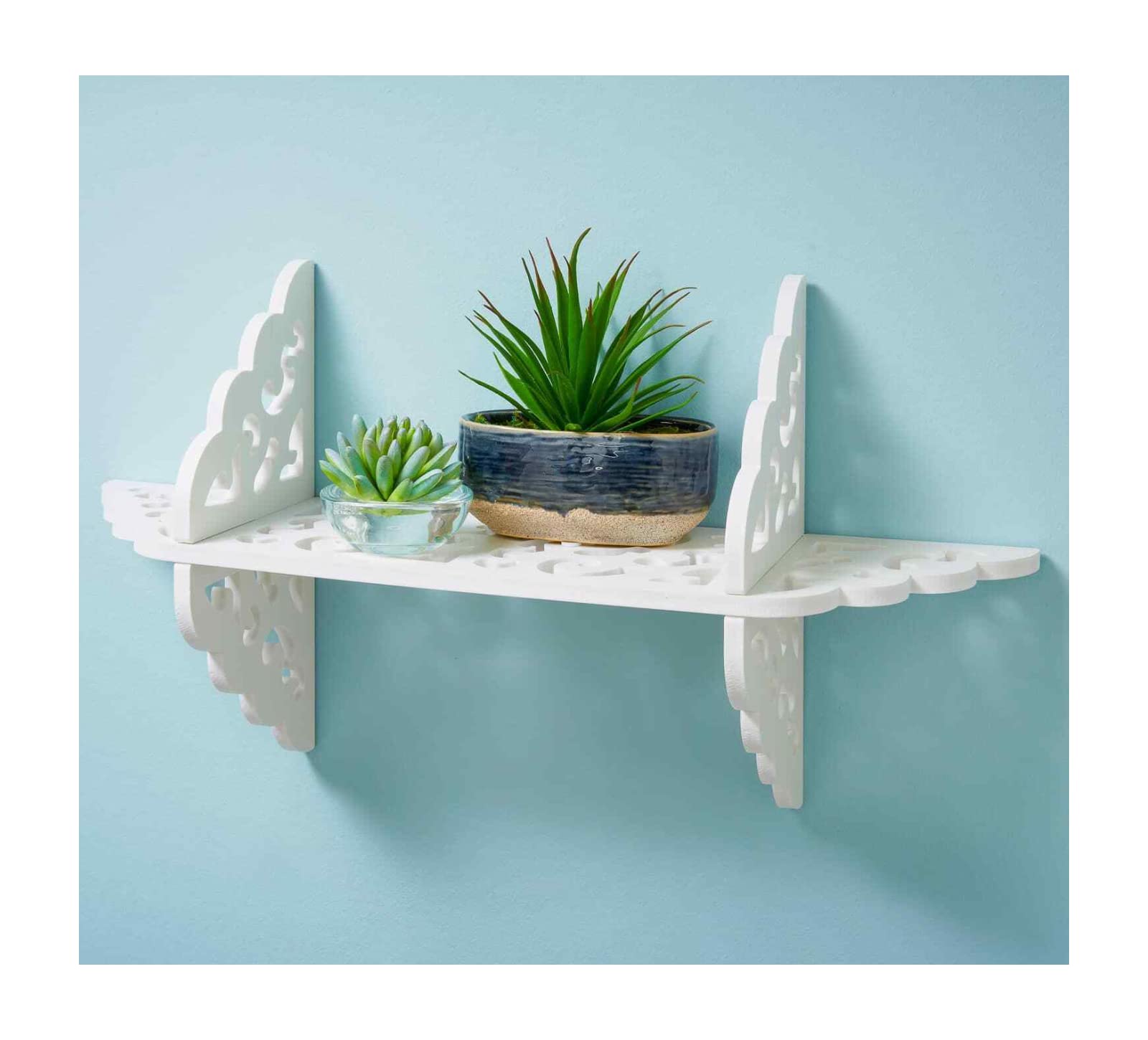Spot On Dealz White Spot On Dealz® Camille 1 Tier Wall Floating Shelves Shelving Unit Storage Shelf Living Room Bedroom Kitchen Decorative Display Wooden Decor Furniture Flat Pack