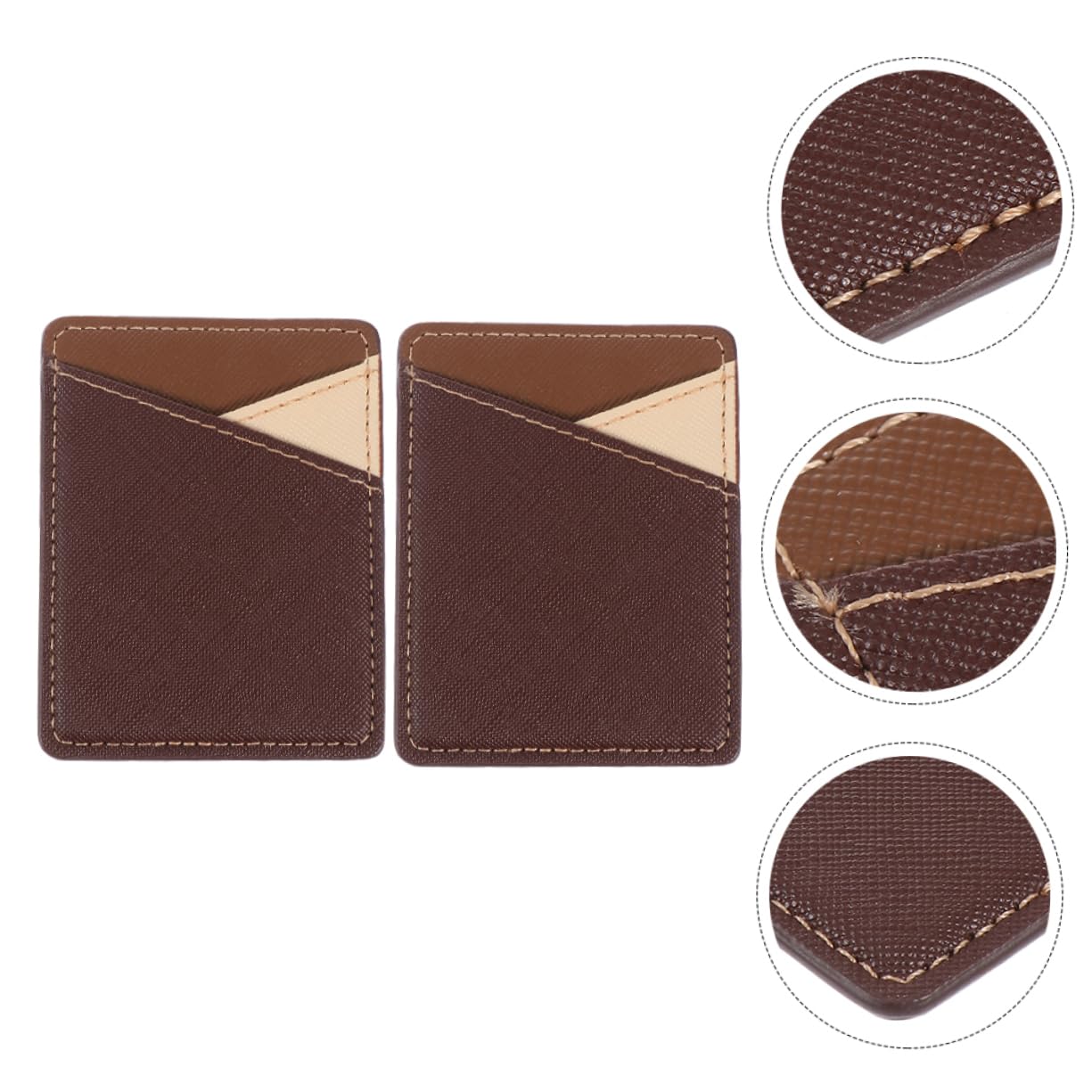 NUOBESTY Pu Leather Mobile Phone Sticker 2 Pack Cards Cover for Single Cards Bags Mobile Phone Wallet