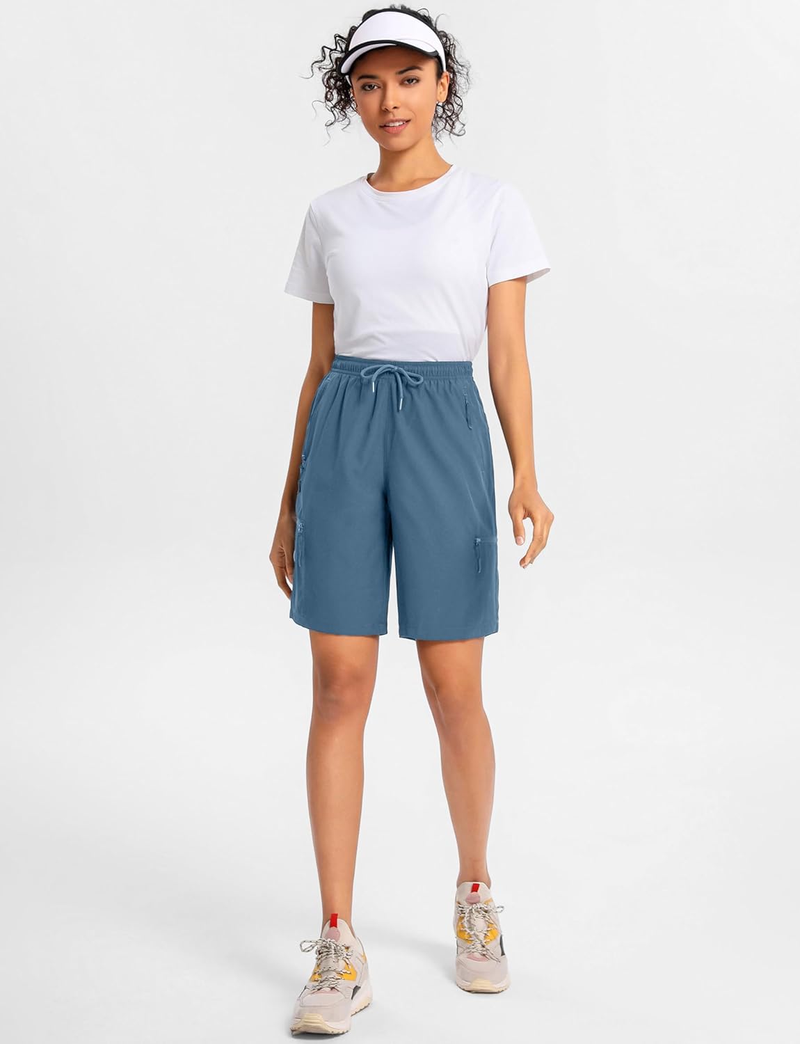 Women's 9" Hiking Cargo Shorts Lightweight Stretch Quick Dry Athletic Golf Summer Bermuda Shorts for Women - Image 5