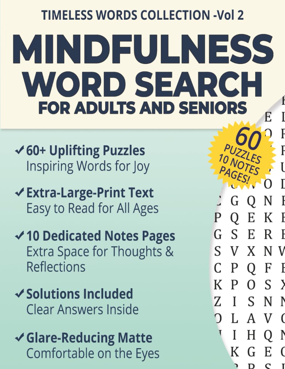 Mindfulness Word Search: Relaxing Puzzles to Calm the Mind and Body (Timeless Words Collection: Large Print Word Search for Adults & Seniors)