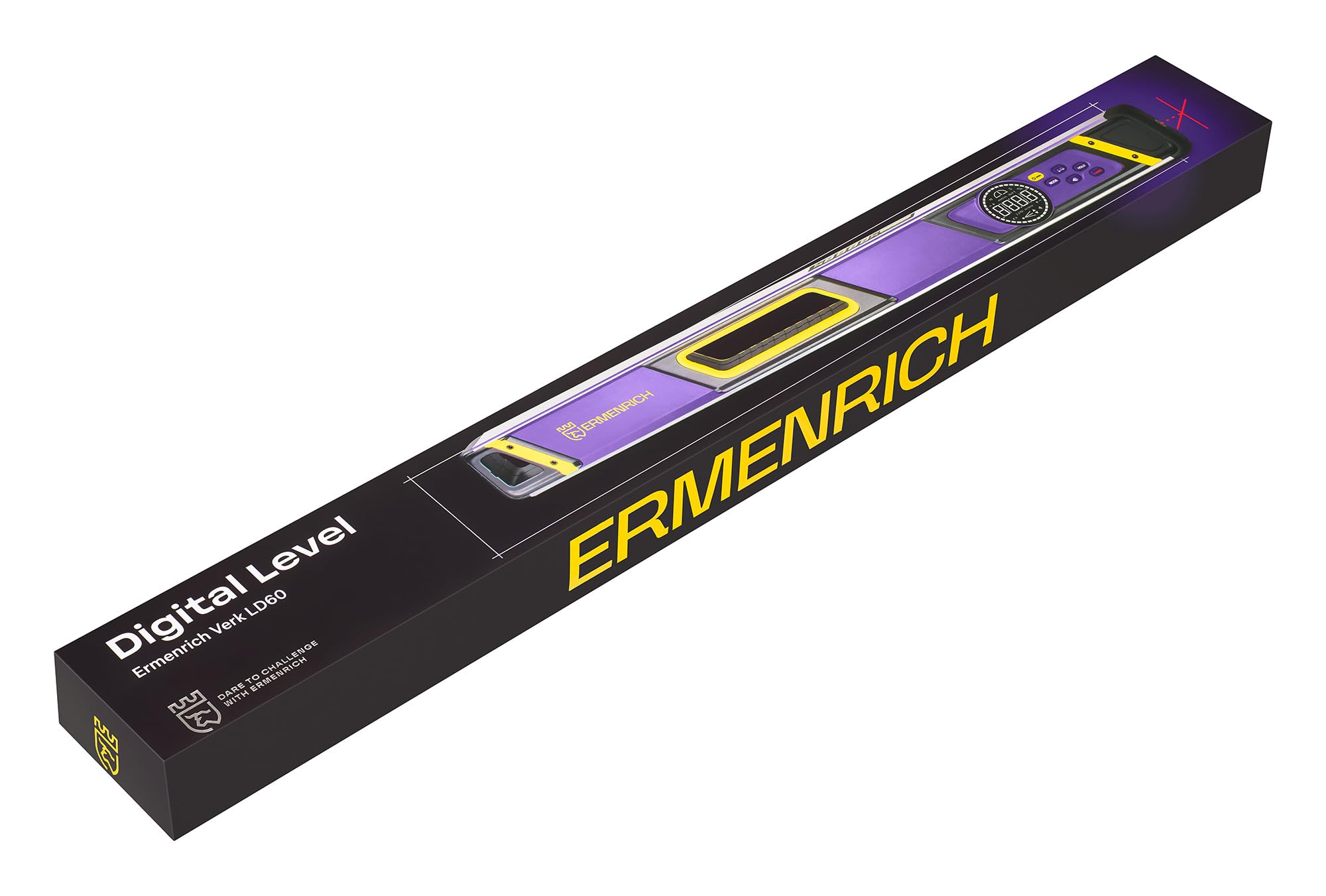 Verk LD60 Inclinometro Digitale, Livella a Bolla & Metro Laser | Strumento di Misura Angoli 3-in-1 con Laser a Croce Goniometro Elettronico Base Magnetica per Falegnameria e Fai da Te