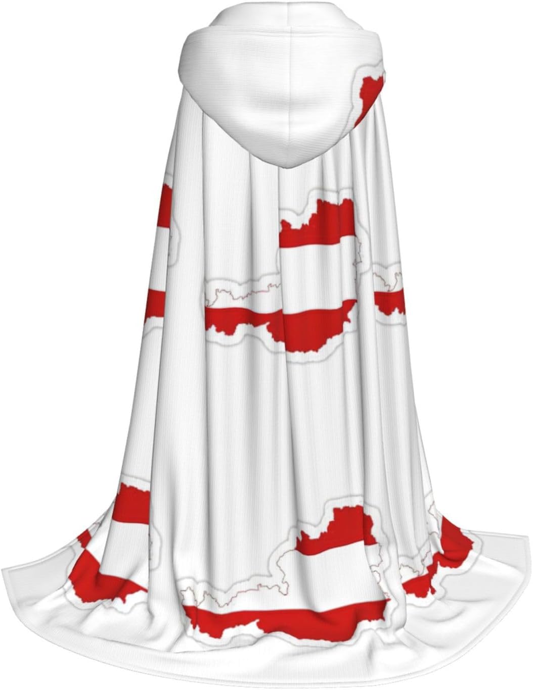 Austrian Flag Map print Wizard Hooded Robe Medieval Cape Renaissance Cloak for Men Women Halloween Costume