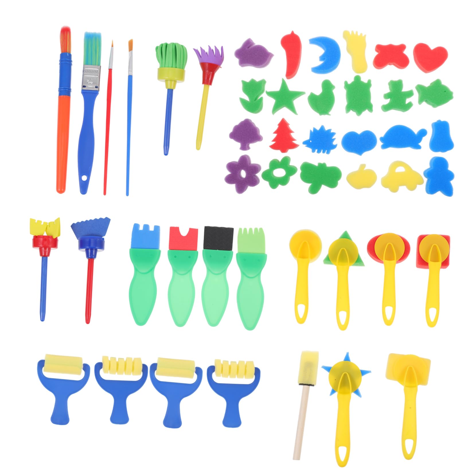 ERINGOGO 1Set Art Crafts Sponge Brush Kit DIY Painting Tool for Lightweight Washable Present for Creative Fun Learning Activities