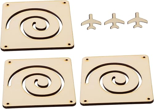 EXCEART Juego de 3 juegos de garabatos de madera con astillas de madera, juguetes de madera sin terminar, rebanada de madera en blanco para