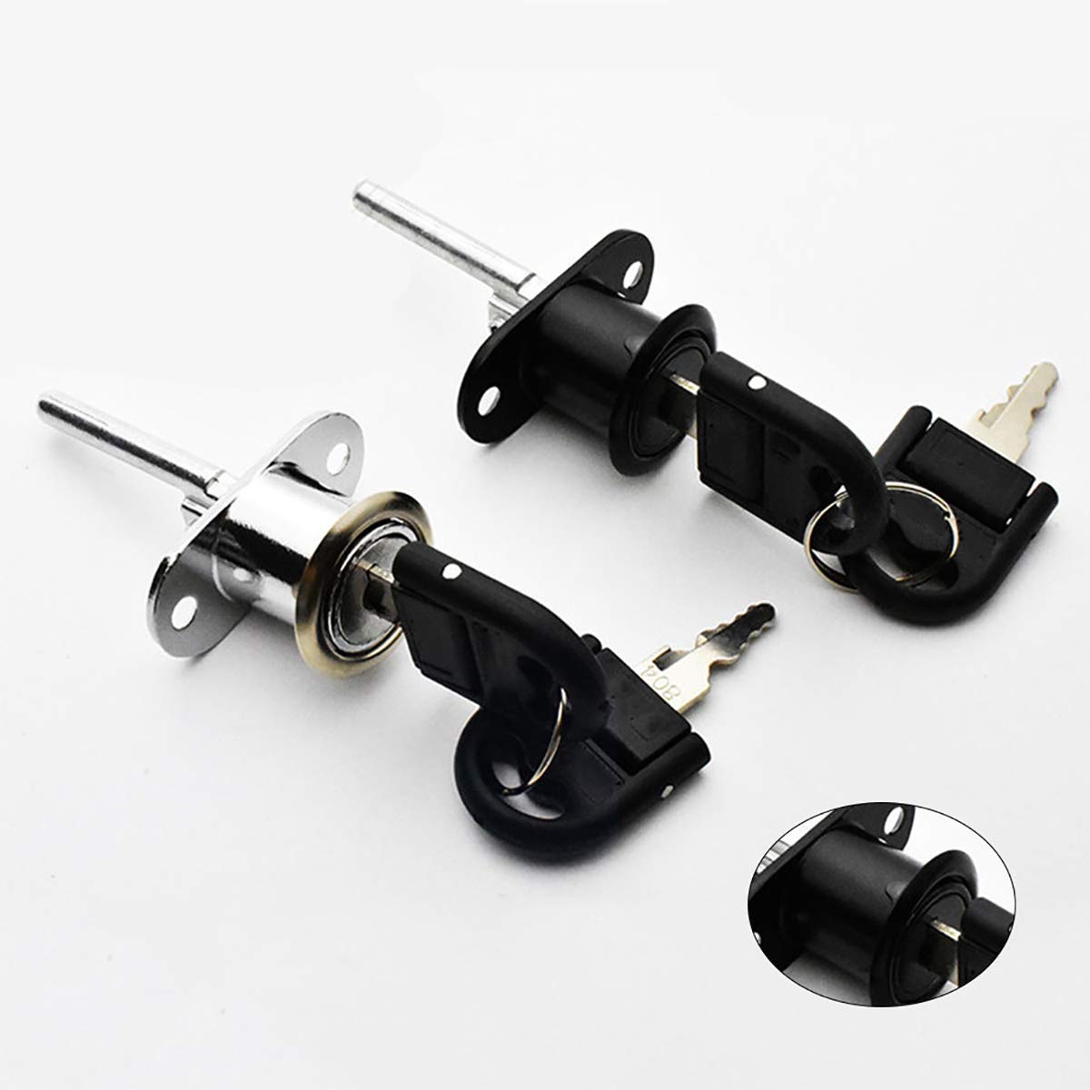 Serrature Per Armadietti E Cassetti - 3 Pezzi Con Chiave, Zincate, Per Ufficio, Casa, Archivio - Foto 5