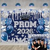 Telón de fondo azul plateado para fiesta de graduación 2025, fondo de fotografía de graduación, clase de 2025, fondo de decoración de fiesta de graduación (210 x 150 cm)