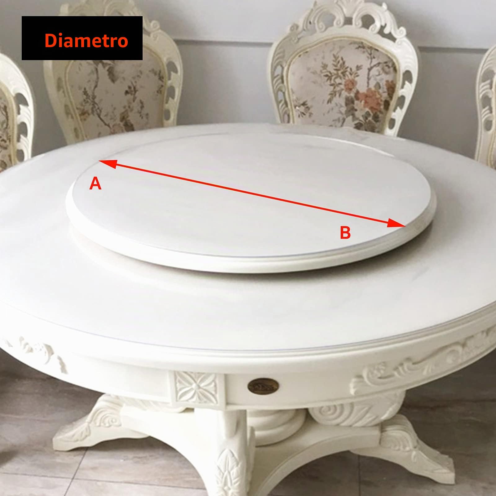 Copertura di Protezione Rotondo per Scrivania,Tovaglia Trasparente Spessore Circa 1mm,Pellicola Protegge Il Tavolo e I Tovaglie,a Prova di Schizzi e Non Cambia Colore (Diameter 140cm/55inch)