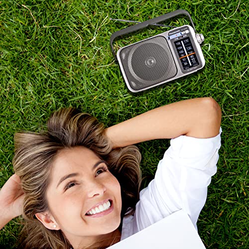 Panasonic Portable Radio Am/Fm Battery Powered Electric With Led Tuning Indicator | 5 Core Radio, Best Sound And Reception, Small Size, Plug Option | Includes 4 Aa Batteries And Cleaning Cloth #TOP7
