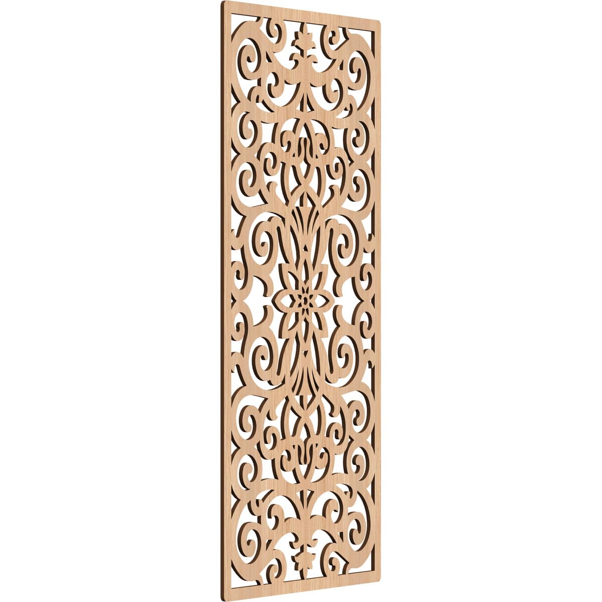 Buel Decorative Pierced Fretwork Wood Wall Panels, 17 3/8"W x 44 3/8"H x 1/4"T, Hickory