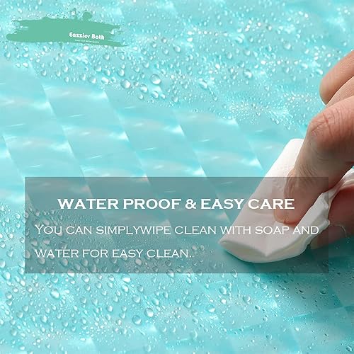 Miniatura 10 de Cortina de ducha de plástico 3D rosa rubor, 72 x 72 pulgadas, cortina interior de plástico fino y ligero con ojales metálicos inoxidables e imanes