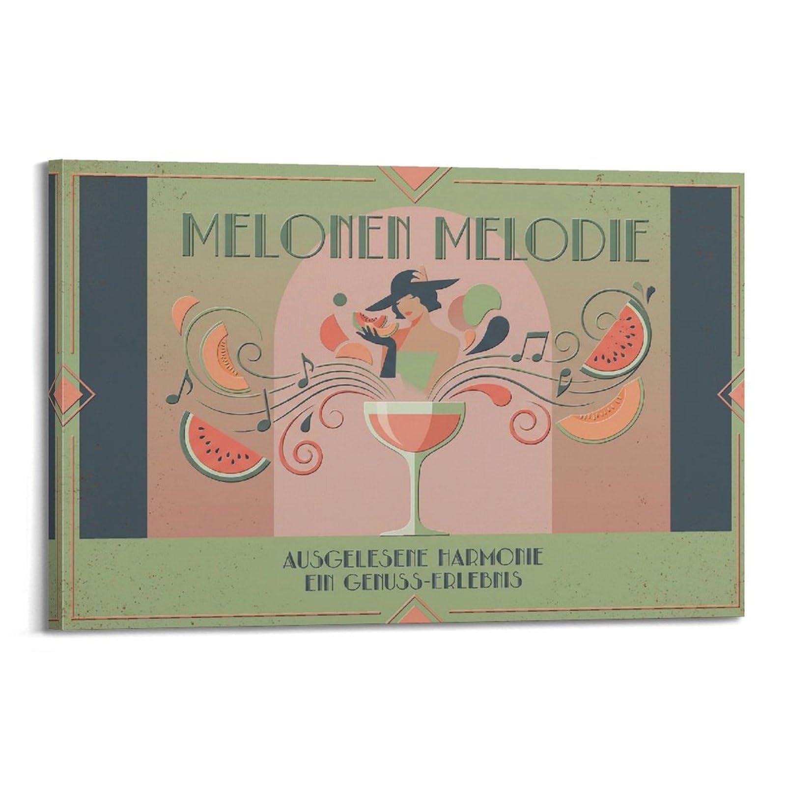 OKAHYS Melon Melody Poster Bartender Favorite Cocktail Mixology Modern Decorative Canvas Prints - Ideal Wall Art for Family, Man Cave, Game Room, Boys & Girls Bedroom 20x30inch