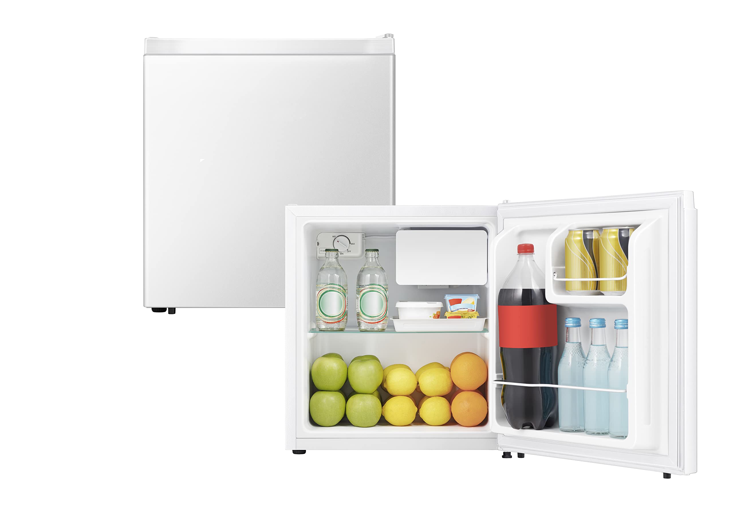 PKM Kühlbox KS45E | Getränkekühlschrank mit Eiswürfelbehälter | Höhe 50cm | Weiß