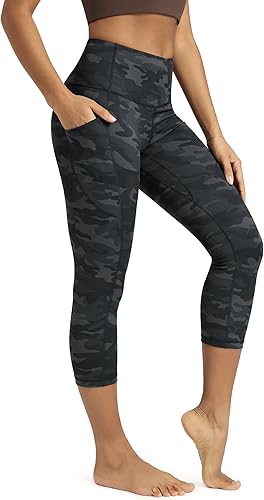 Miniatura 321 de ODODOS - Leggings tipo capri de mujer, no se traslucen y modelan el abdomen, con cintura alta y bolsillos; para hacer yoga, atletismo, ejercicio
