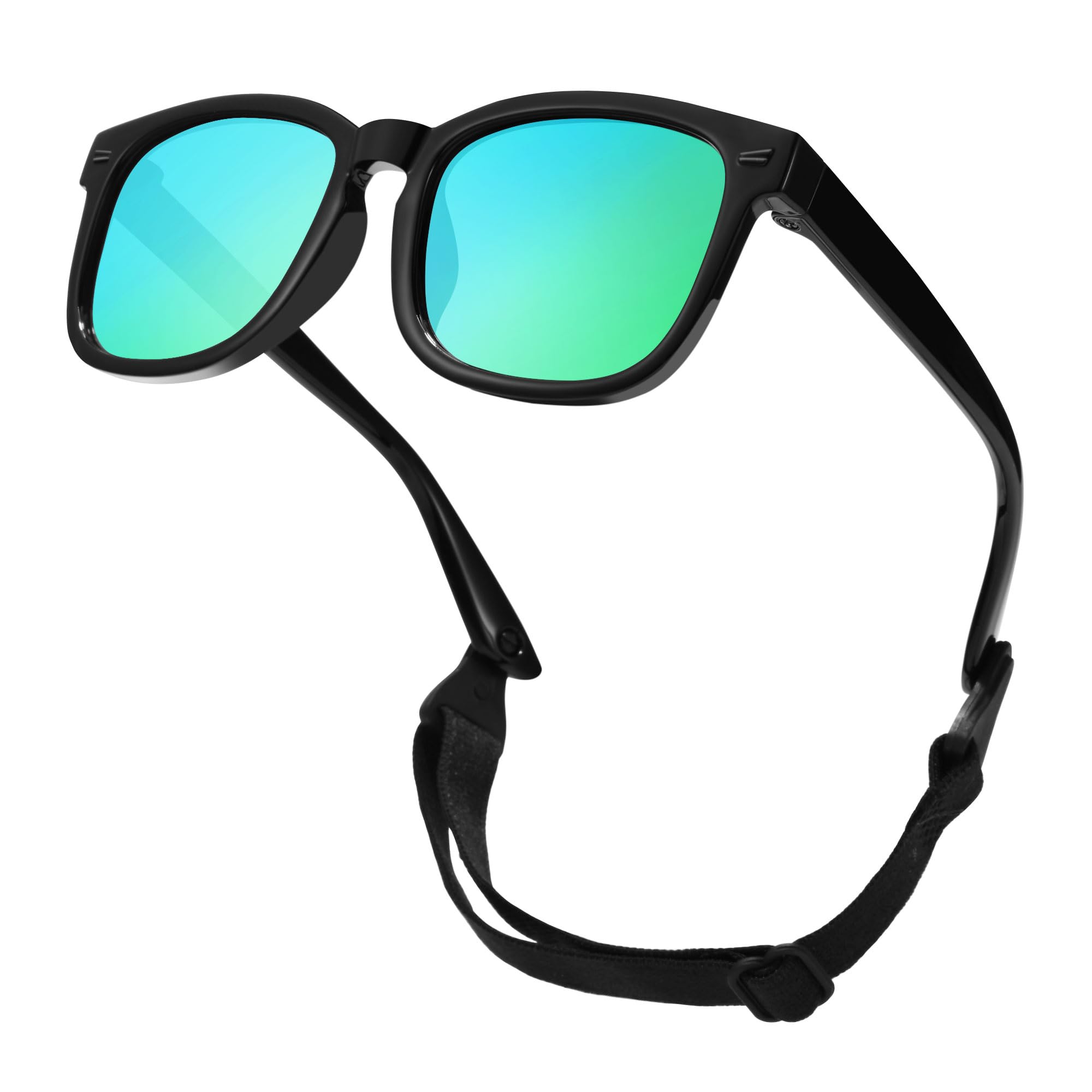 Polarized Baby Sunglasses with Strap UV400 Infant 0-24 Months | Adjustable Strap for Newborn Toddler Girls Boys, TPEE BPA-free Frame, UV400 Protection, Baby Beach Essentials