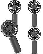 Mini Portable Handheld Fan 4-Pack, USB Rechargeable Battery Powered Small Personal Fan Desk Eyelash Fans with 3 Speeds Summer Gift for Women Men Makeup Office Outdoor Travel Camping