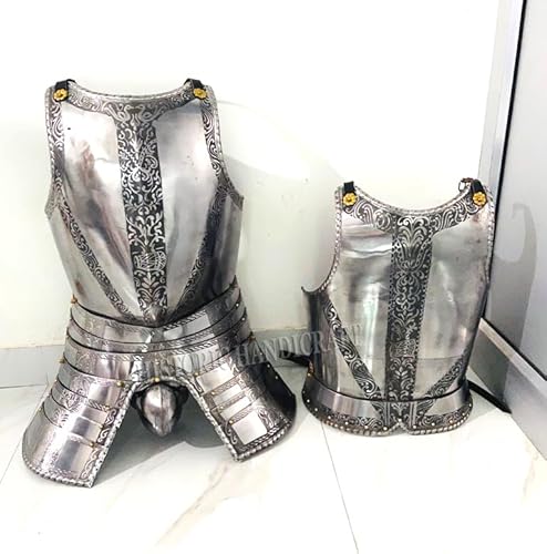 Armadura gótica medieval para la parte superior del cuerpo, armadura de caballero cuirass, chaqueta de armadura LARP para hombre, disfraz de fiesta de Halloween