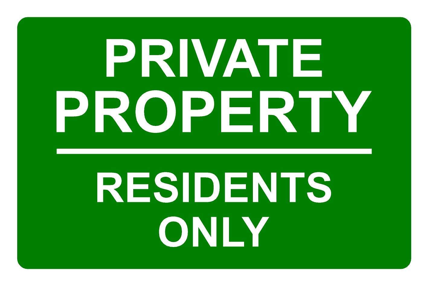 Onpoint Green Private Property Residents Only Aluminium Composite Sign 300Mm X 200Mm /White.