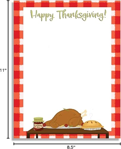 Miniatura 4 de Membrete de otoño para cena de Acción de Gracias, 80 hojas, gran papelería para festivales, ferias y eventos de otoño