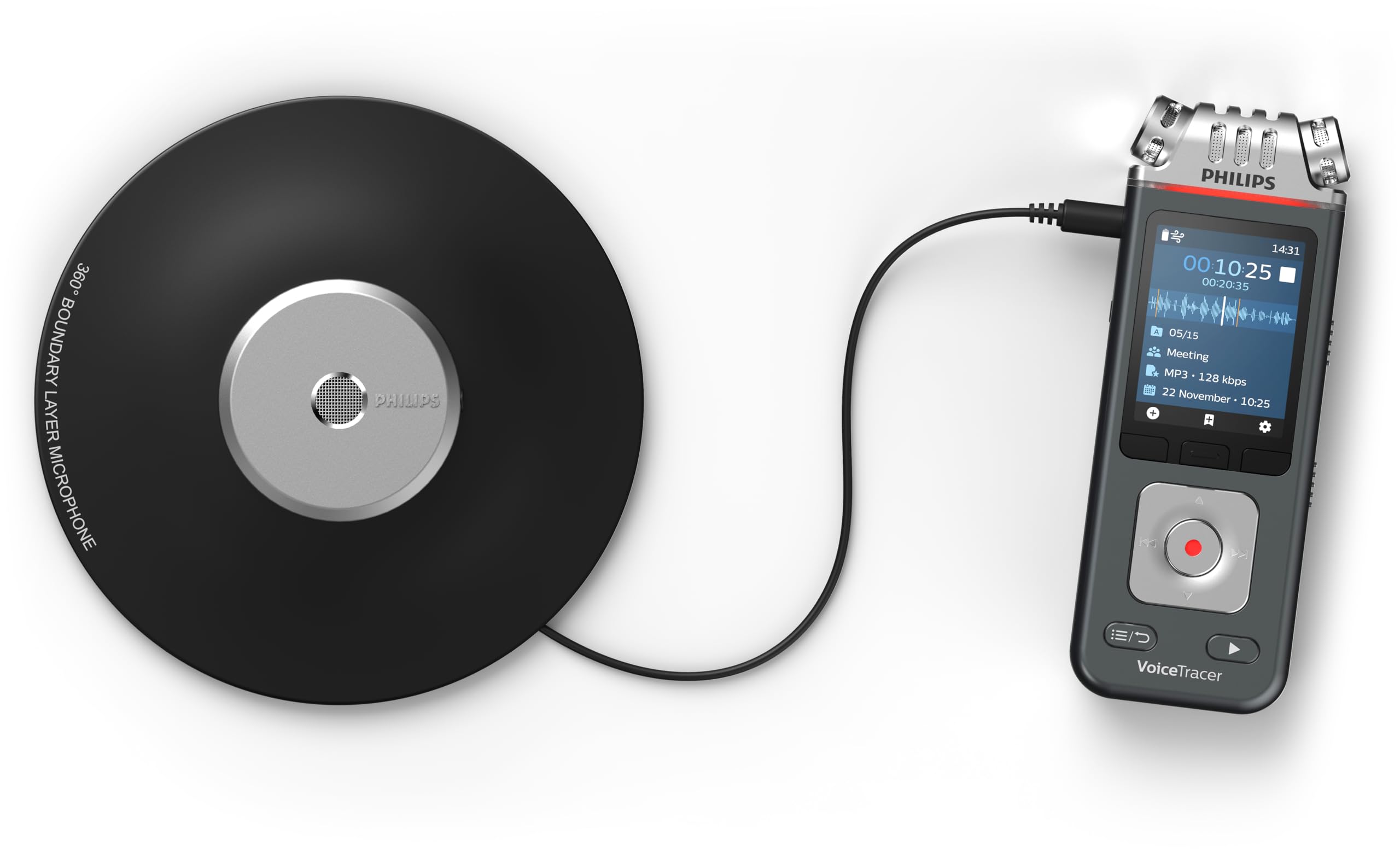 Philips VoiceTracer DVT8115 Enregistreur de réunions 360° 8Go