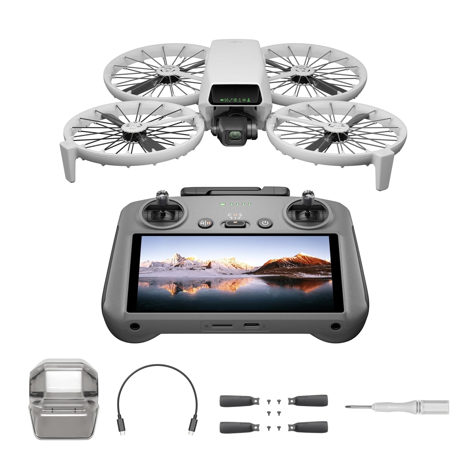 DJI Flip (RC2 con schermo), Drone Follow Me con Fotocamera UHD 4K per Adulti, Pesa Meno di 249g, Stabilizzatore a 3 Assi, Trasmissione Video da 13 km, Decollo Dalla Mano, 31 minuti di volo