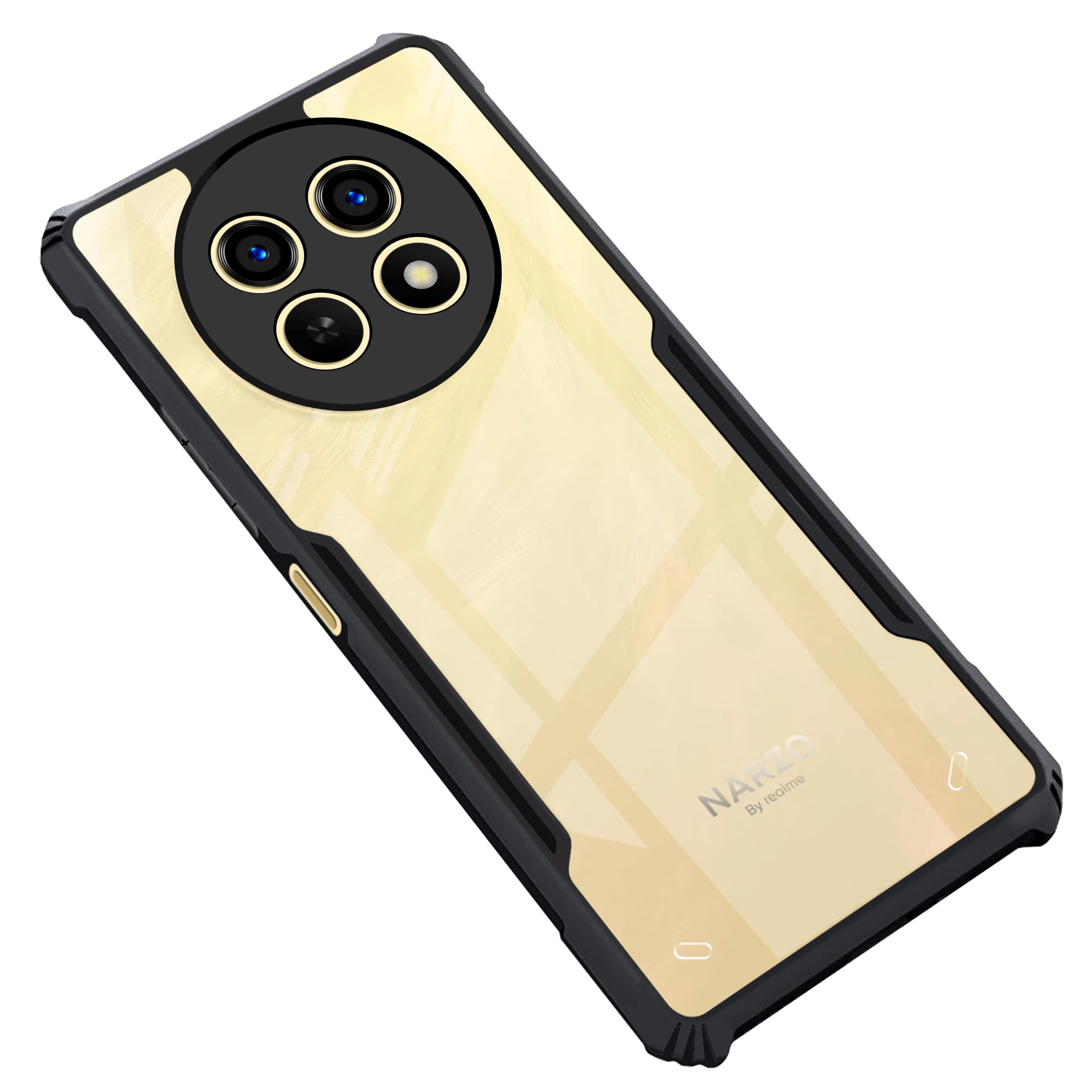 CEDO Realme Narzo N65 / Realme C65 (5G) Back Case Cover | Camera Protection Shockproof Bumper-Edge | Acrylic Crystal Clear 360 Degree Protection TPU+PC | Transparent Eagle Back Case Cover (Black) (B0D5489C78) Amazon Price History, Amazon Price Tracker