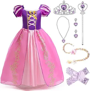 [AOTYP] プリンセスドレス 子供 コスプレ お姫様 ドレス 女の子 ワンピース 子供用 プリンセスドレス 仮装 コスプレ ワンピース ガールズ 姫風 キッズコスチューム 子供 女の子 記念撮影用 変身 ステージ衣装 クリスマス プレゼント cosplay イベント 仮装 誕生日 パープル
