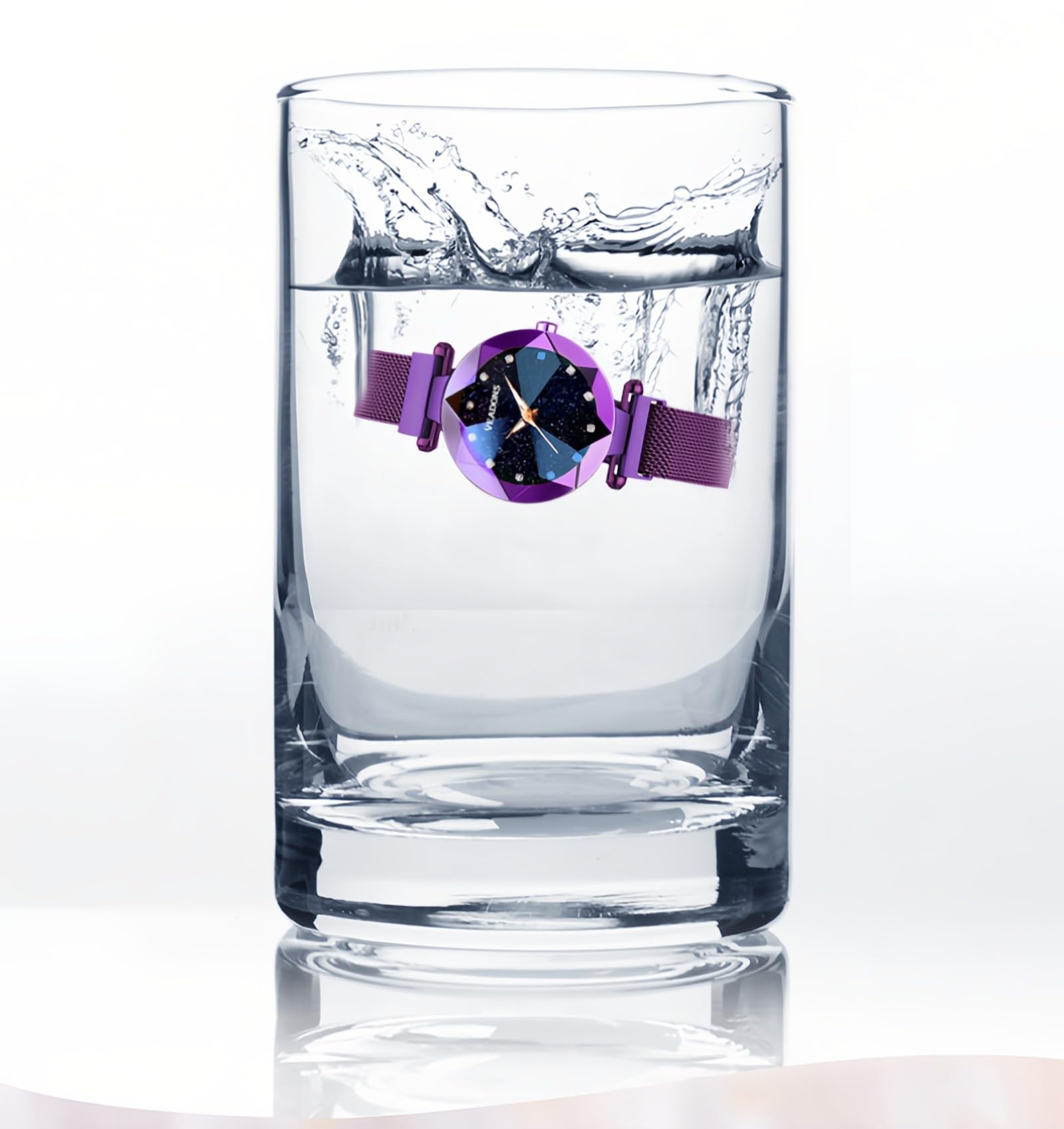 GOSASA Orologio da polso al quarzo casual da donna, stile semplice, impermeabile, cinturino in acciaio, Viola, Affari
