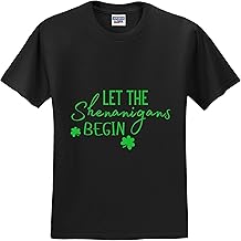 Let The Shenanigans Begin T-Shirt - St. Patrick's Day Shirt for Men & Women - Unisex Black Tee - Sizes S to 4XL