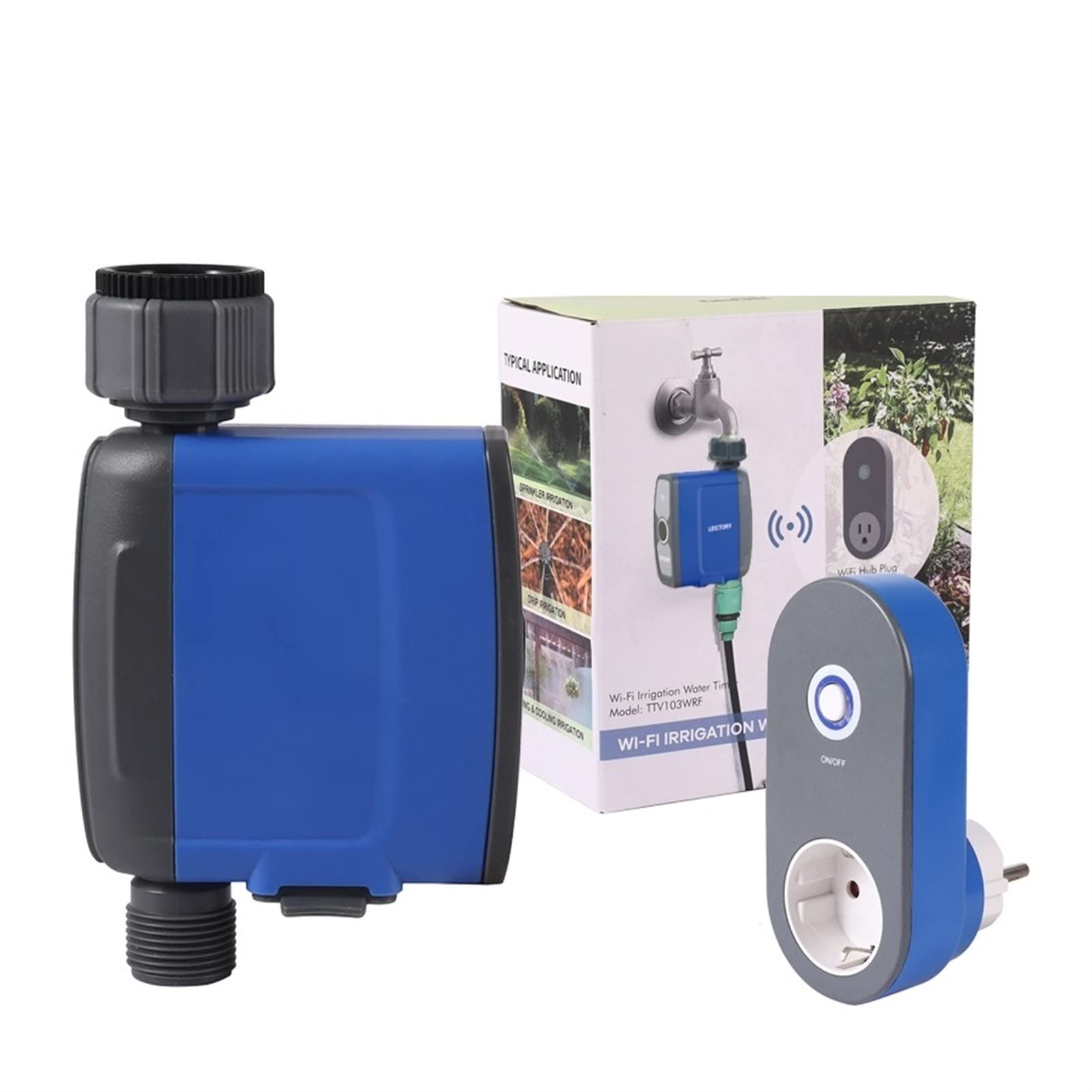 Smart Water Valve Shut off WiFi Water Timer Tuya Smart Home Garden Timer per irrigazione Automatico Sensore Pioggia Regolatore di irrigazione per Giardini, Prati, Cortili, ECC Telecomando WiFi