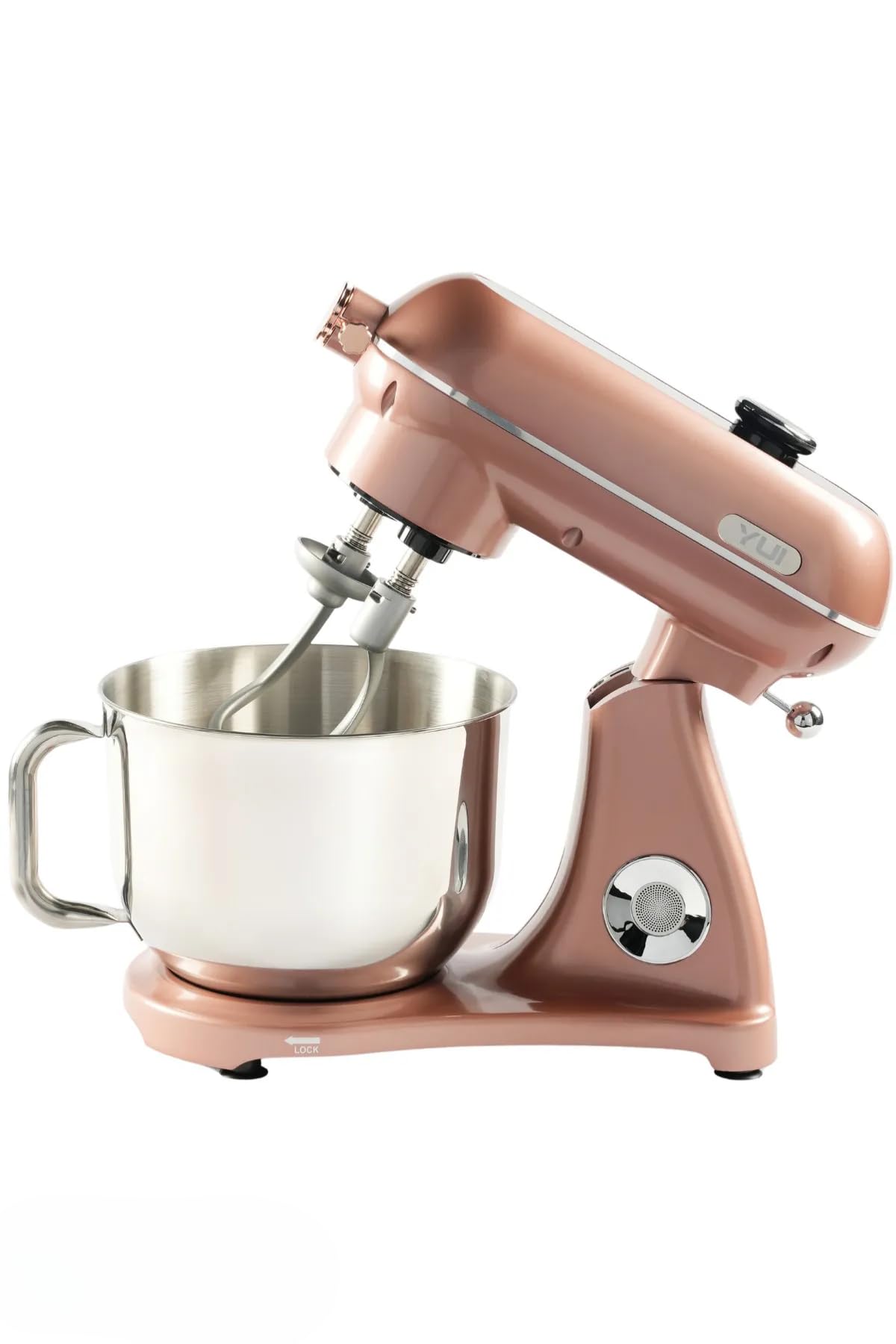 M122 Plus Easy Chef Dc Motor Stand Mikser Çift Başlıklı Hoparlör Özellikli Rose Gold